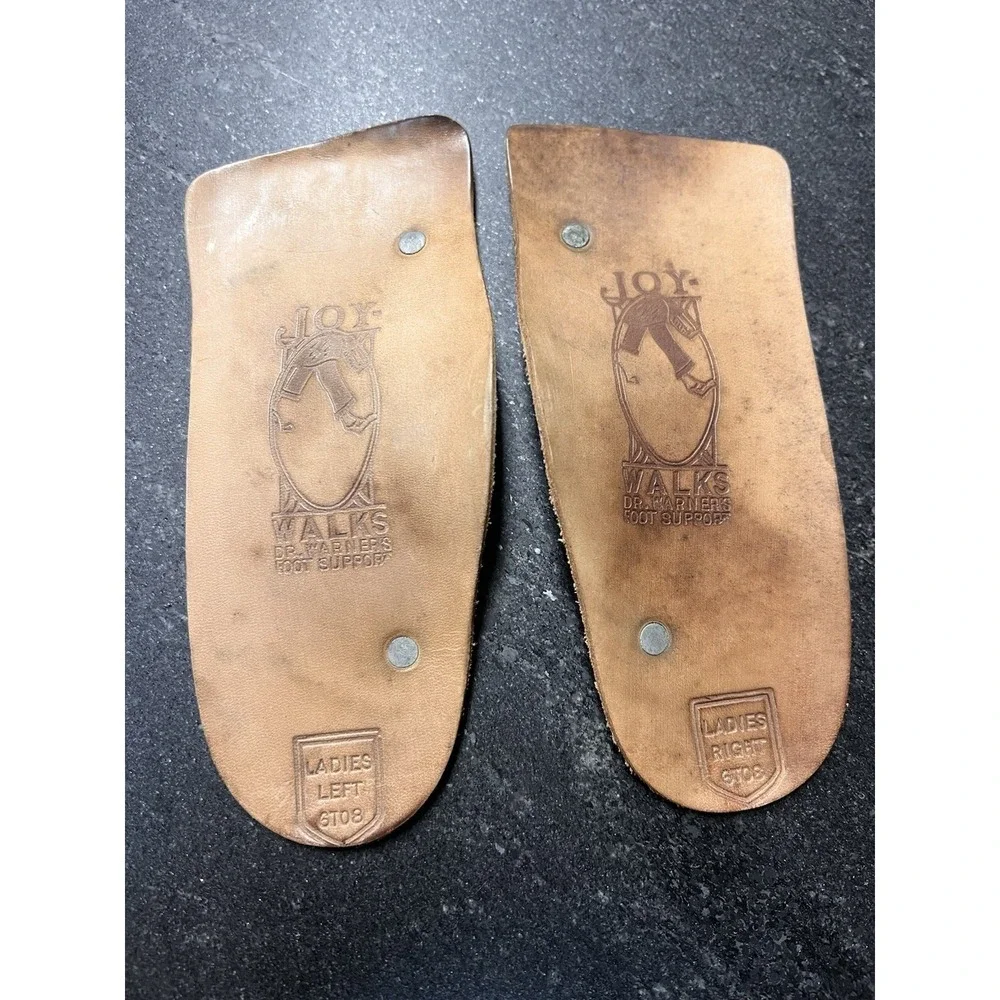 Vtg Joy-Walks Dr‎ Warner Foot Support British Made Ladies 6-8 Leather Orthotic